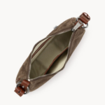 480-081 PETIT SAC BESACE SUEDE CHATAIGNE VUE DE FACE LANCASTER