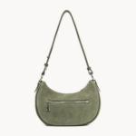 480-081 PETIT SAC BESACE SUEDE KAKI VUE DE FACE LANCASTER