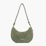 480-081 PETIT SAC BESACE SUEDE KAKI VUE DE FACE LANCASTER