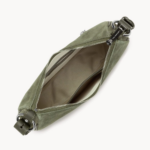 480-081 PETIT SAC BESACE SUEDE KAKI VUE DE FACE LANCASTER