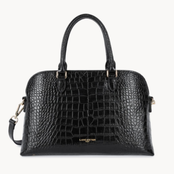 GRAND SAC DEMI-LUNE EXO LANCASTER 524-114 NOIR VUE DE FACE