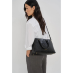 GRAND SAC DEMI-LUNE EXO LANCASTER 524-114 NOIR VUE DE FACE