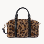 PETIT SAC POLOCHON MOUMOUTE LANCASTER 518-053 NOIR LEOPARD VUE DE FACE