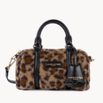 PETIT SAC POLOCHON MOUMOUTE LANCASTER 518-053 NOIR LEOPARD VUE DE FACE