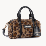 PETIT SAC POLOCHON MOUMOUTE LANCASTER 518-053 NOIR LEOPARD VUE DE FACE