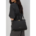 SAC CABAS MAIN LADY ROMY 572-107 LANCASTER NOIR VUE DE FACE