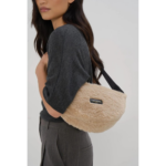 SAC MOUMOUTE BANANE LANCASTER 518-054 BEIGE NOIR VUE DE FACE
