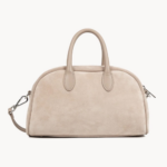 SAC À MAIN BOWLING SUEDE 480-085 LANCASTER BEIGE FONCÉ VUE DE FACE