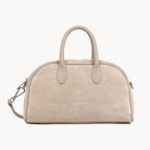 SAC À MAIN BOWLING SUEDE 480-085 LANCASTER BEIGE FONCÉ VUE DE FACE