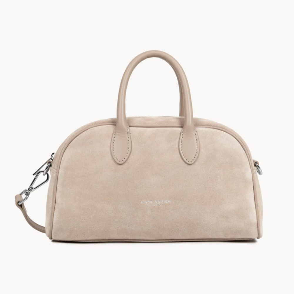 SAC À MAIN BOWLING SUEDE 480-085 LANCASTER BEIGE FONCÉ VUE DE FACE SAC À MAIN BOWLING SUEDE 480-085 LANCASTER BEIGE FONCÉ VUE DE FACE