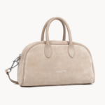SAC À MAIN BOWLING SUEDE 480-085 LANCASTER BEIGE FONCÉ VUE DE FACE