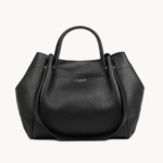 TRÈS GRAND SAC CABAS ÉPAULE FOULONNÉ DOUBLE LOUISA 470-90 NOIR-IN NUDE LANCASTER VUE DE FACE