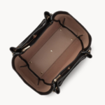 TRÈS GRAND SAC CABAS ÉPAULE FOULONNÉ DOUBLE LOUISA 470-90 NOIR-IN NUDE LANCASTER VUE DE FACE