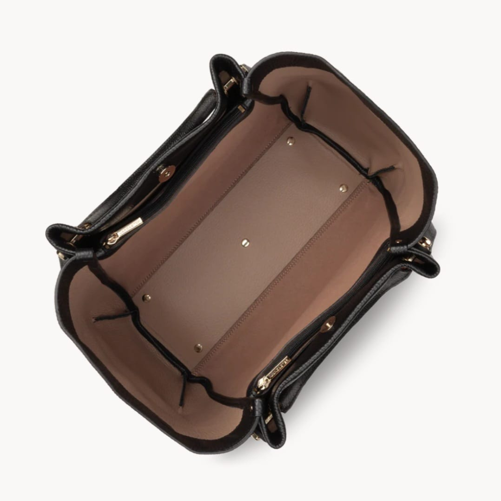 TRÈS GRAND SAC CABAS ÉPAULE FOULONNÉ DOUBLE LOUISA 470-90 NOIR-IN NUDE LANCASTER VUE INTÉRIEURE TRÈS GRAND SAC CABAS ÉPAULE FOULONNÉ DOUBLE LOUISA 470-90 NOIR-IN NUDE LANCASTER VUE INTÉRIEURE