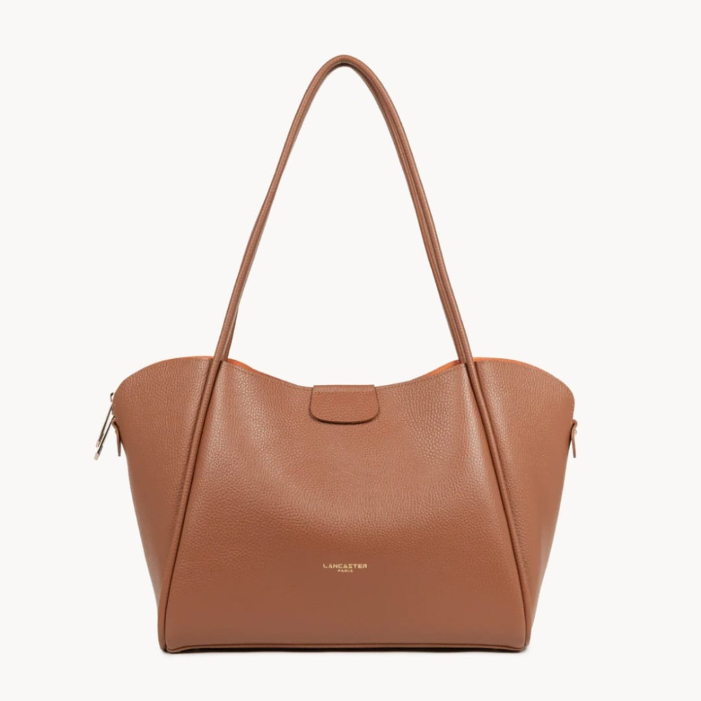 TRÈS GRAND SAC CABAS ÉPAULE IDA DOUBLE 470-86 CAMEL-IN-ORANGE LANCASTER VUE DE FACE TRÈS GRAND SAC CABAS ÉPAULE IDA DOUBLE 470-86 CAMEL-IN-ORANGE LANCASTER VUE DE FACE