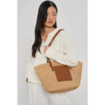 SAC CABAS ÉPAULE LE PANIER 518-080 LANCASTER COGNAC VUE DE FACE